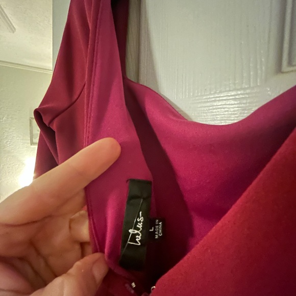 NWT Lulu’s Magenta Attitude Trumpet dress- Size L - Picture 3 of 5